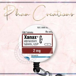 Xanax Retractable Badge Reel Funny Anesthesiologist Doctor Nurse ID Holder
